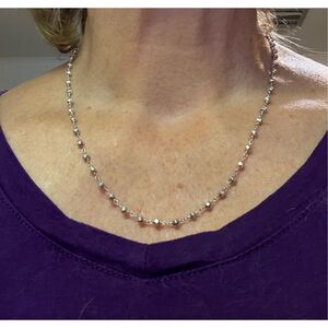 Silver Spark Pyrite Necklace, 18”, NEW, Handmade